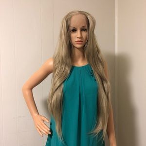 NWT lace 33” human blended extra long ash blonde Remy Barbie wig